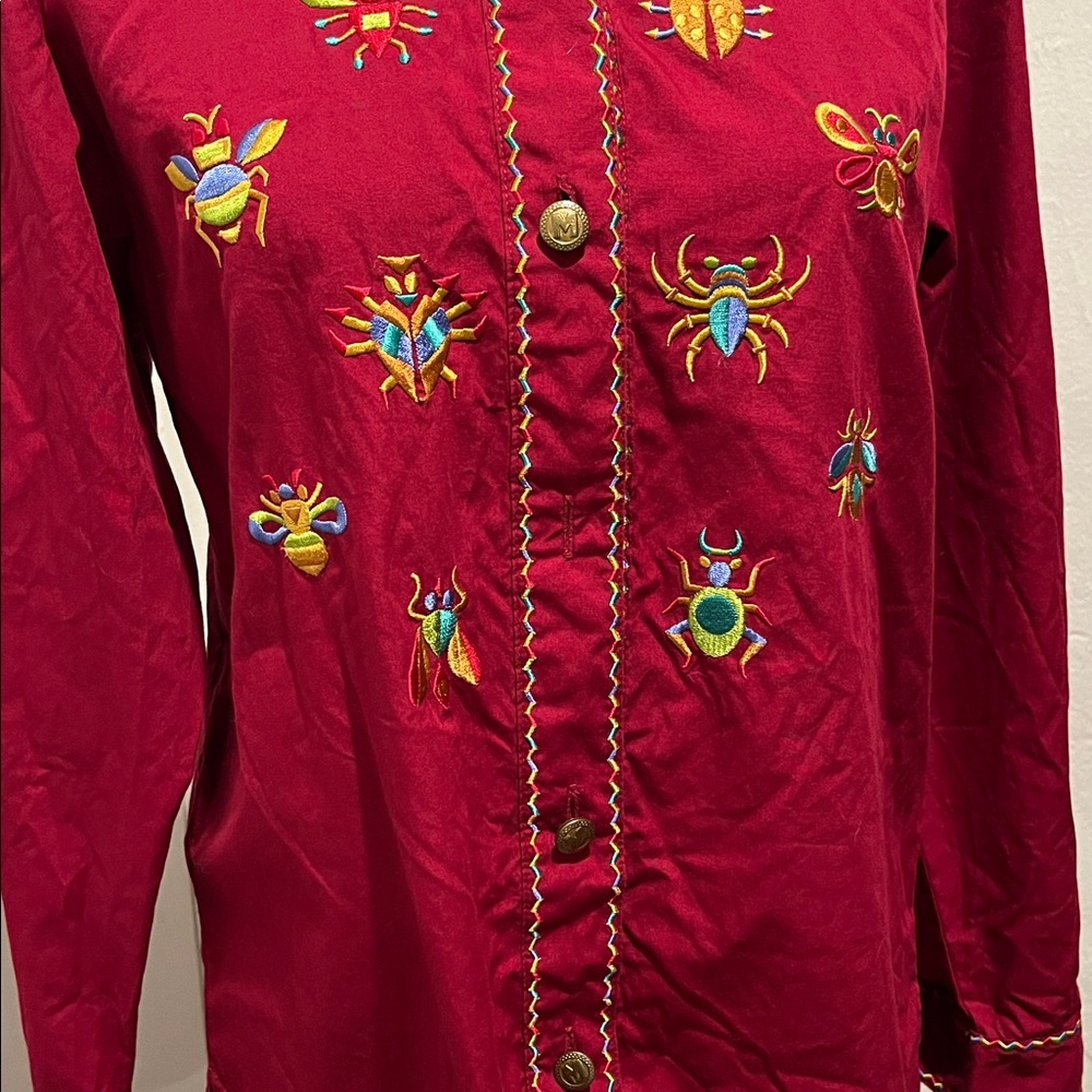 Bob Mackie Wearable Art Embroidered Shirt - image 2